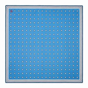 ISAIA Aquamarine Silk Polka Dot Pocket Square | Made in Italy